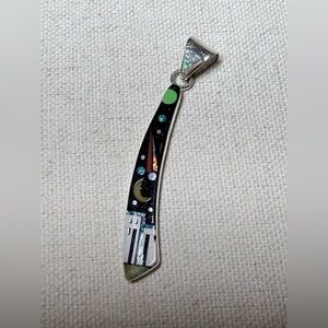 Sterling Silver native Colorful Inlay Pendant